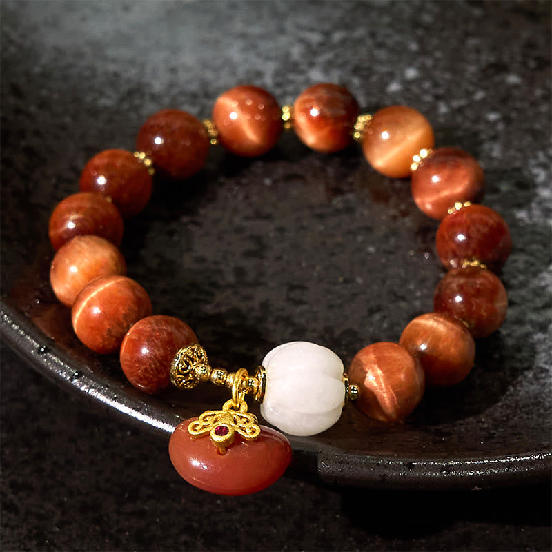 Nimara Ritual Natural Red Tiger Eye Pumpkin Calm Bracelet