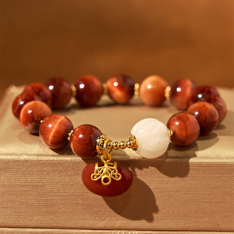 Nimara Ritual Natural Red Tiger Eye Pumpkin Calm Bracelet