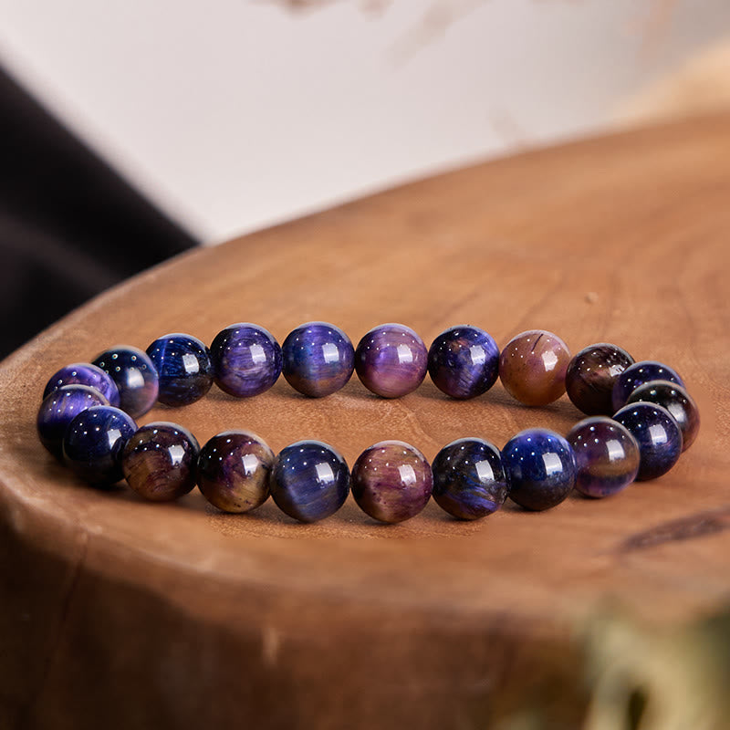 Nimara Ritual Natural Purple Tiger Eye Protection Strength Bracelet