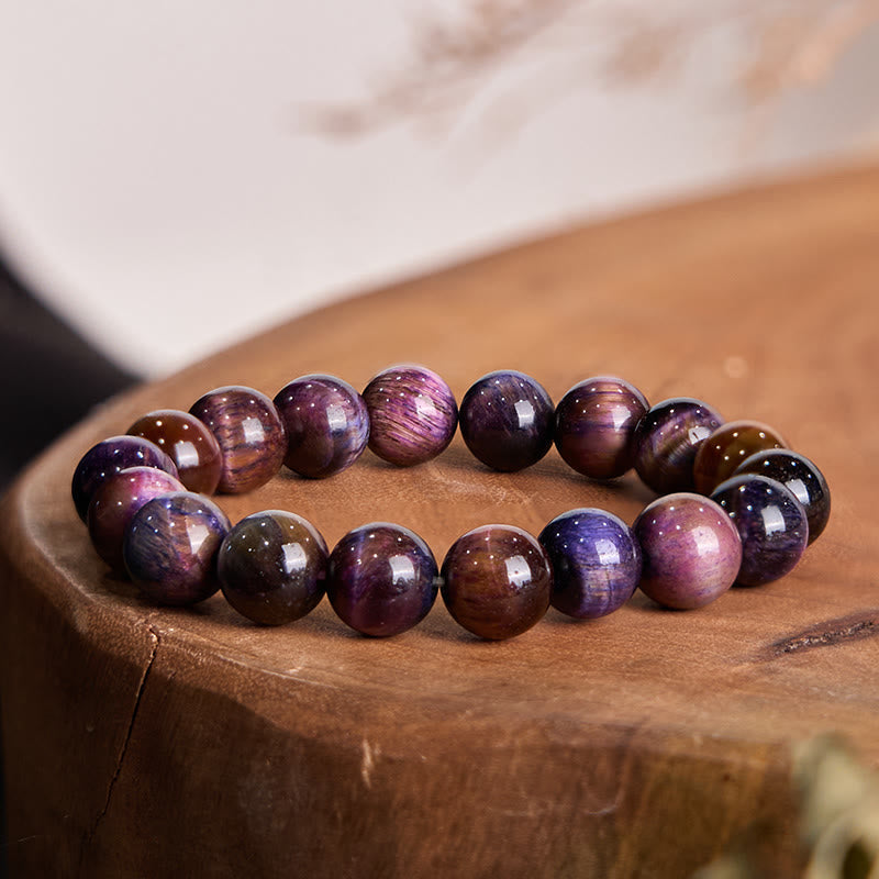 Nimara Ritual Natural Purple Tiger Eye Protection Strength Bracelet
