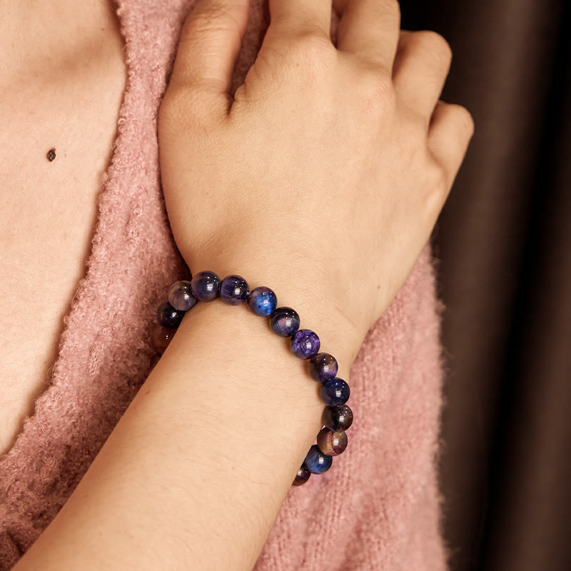 Nimara Ritual Natural Purple Tiger Eye Protection Strength Bracelet