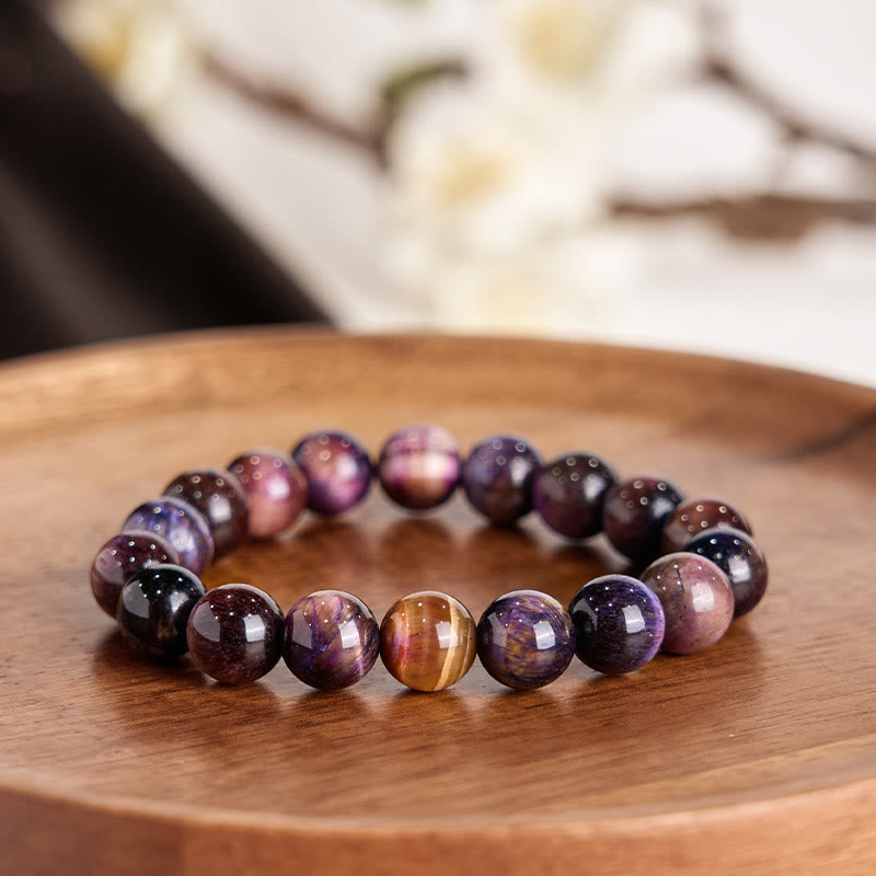 Nimara Ritual Natural Purple Tiger Eye Protection Strength Bracelet