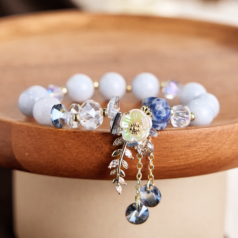 Nimara Ritual Blue Crystal Amethyst Sun Stone Green Aventurine Healing Bracelet
