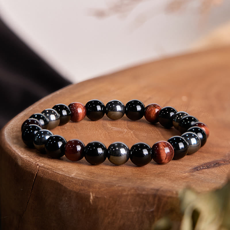 Nimara Ritual Natural Tiger's Eye Obsidian Hematite Positive Powerful Bracelet