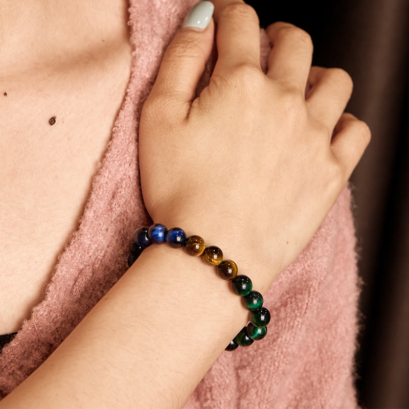 Nimara Ritual Blue Tiger Eye Green Tiger Eye Tiger Eye Balance Bracelet