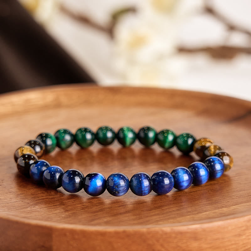 Nimara Ritual Blue Tiger Eye Green Tiger Eye Tiger Eye Balance Bracelet