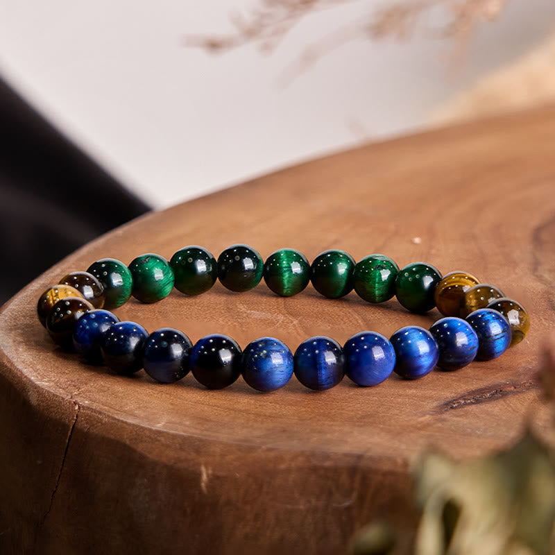 Nimara Ritual Blue Tiger Eye Green Tiger Eye Tiger Eye Balance Bracelet