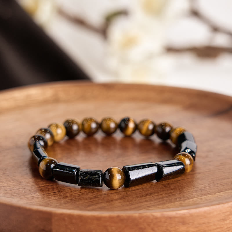 Nimara Ritual Natural Black Tourmaline Tiger Eye Positive Bracelet
