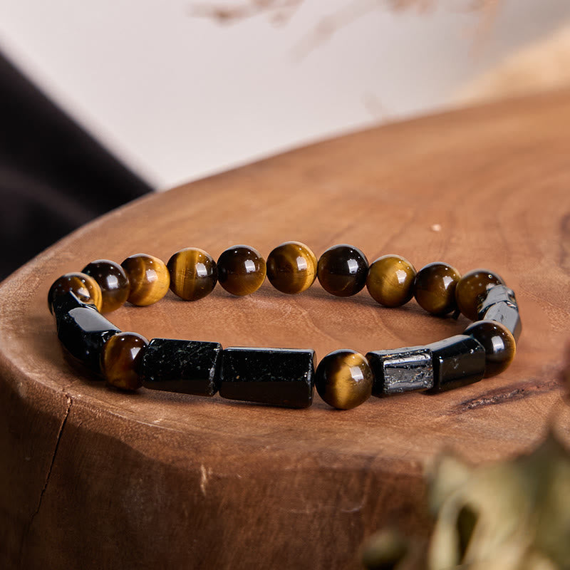 Nimara Ritual Natural Black Tourmaline Tiger Eye Positive Bracelet