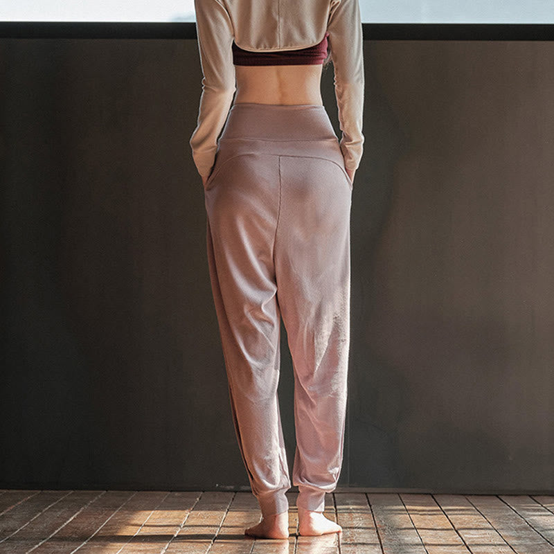Nimara Ritual Casual Plain Threaded Slit Hem Women's Spandex Pants With Pockets