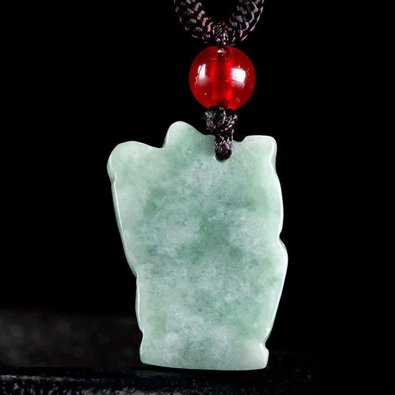 Nimara Ritual Lucky Cat Jade Abundance Necklace Pendant
