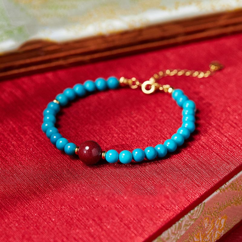 Nimara Ritual 925 Sterling Silver Turquoise Cinnabar Purification Bracelet