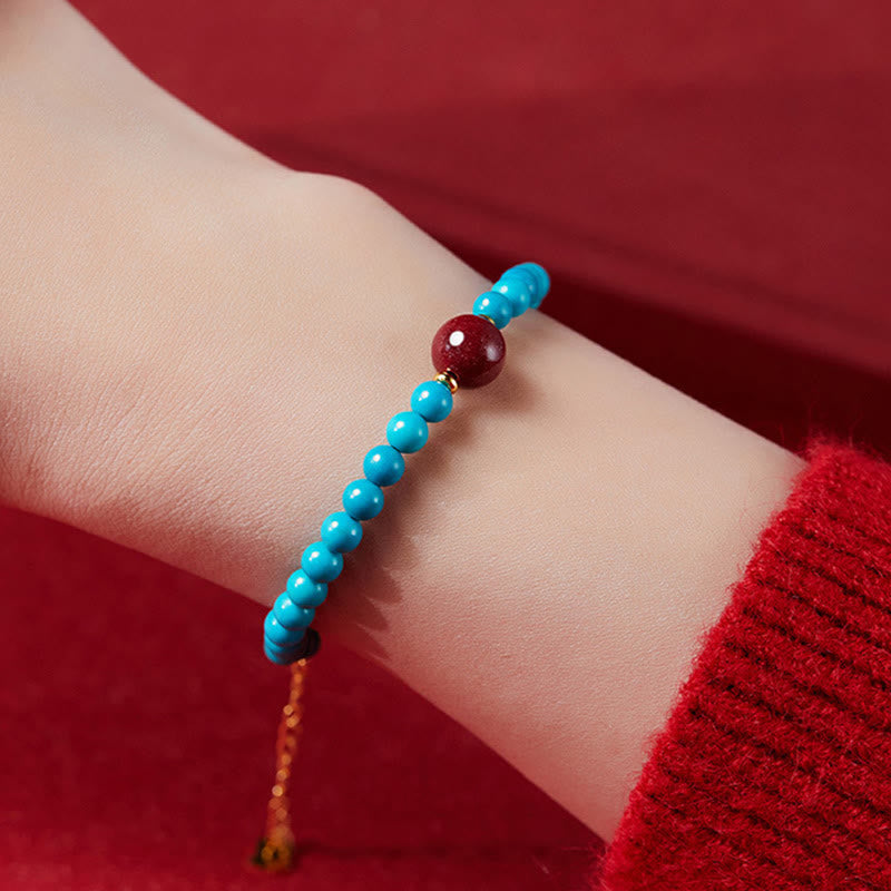 Nimara Ritual 925 Sterling Silver Turquoise Cinnabar Purification Bracelet