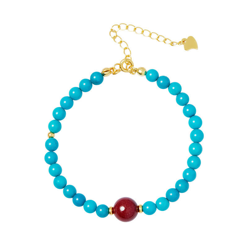 Nimara Ritual 925 Sterling Silver Turquoise Cinnabar Purification Bracelet