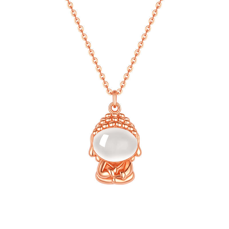 Nimara Ritual 925 Sterling Silver Chalcedony Formless Buddha Positive Necklace Pendant