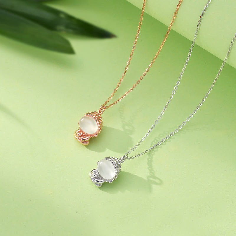 Nimara Ritual 925 Sterling Silver Chalcedony Formless Buddha Positive Necklace Pendant