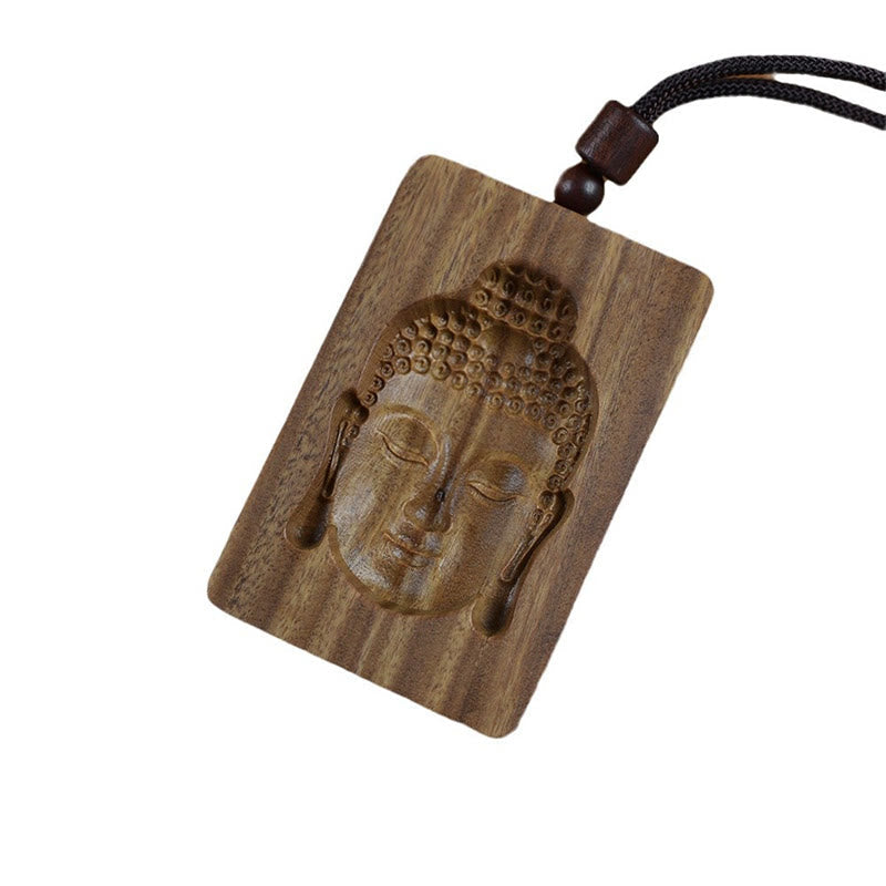 Nimara Ritual Green Sandalwood Buddha Symbol Positive Necklace Pendant