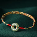 Nimara Ritual Handmade Peace Buckle Jade Prosperity Colorful Rope Bracelet