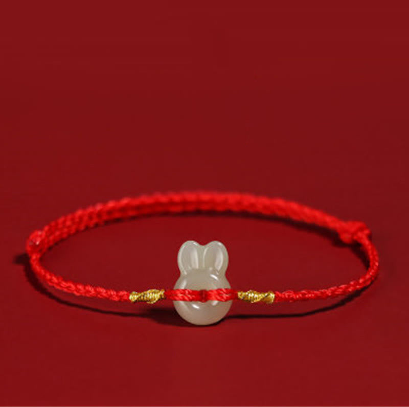 Nimara Ritual Hetian Jade Cute Rabbit String Luck Bracelet