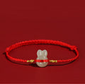 Nimara Ritual Hetian Jade Cute Rabbit String Luck Bracelet