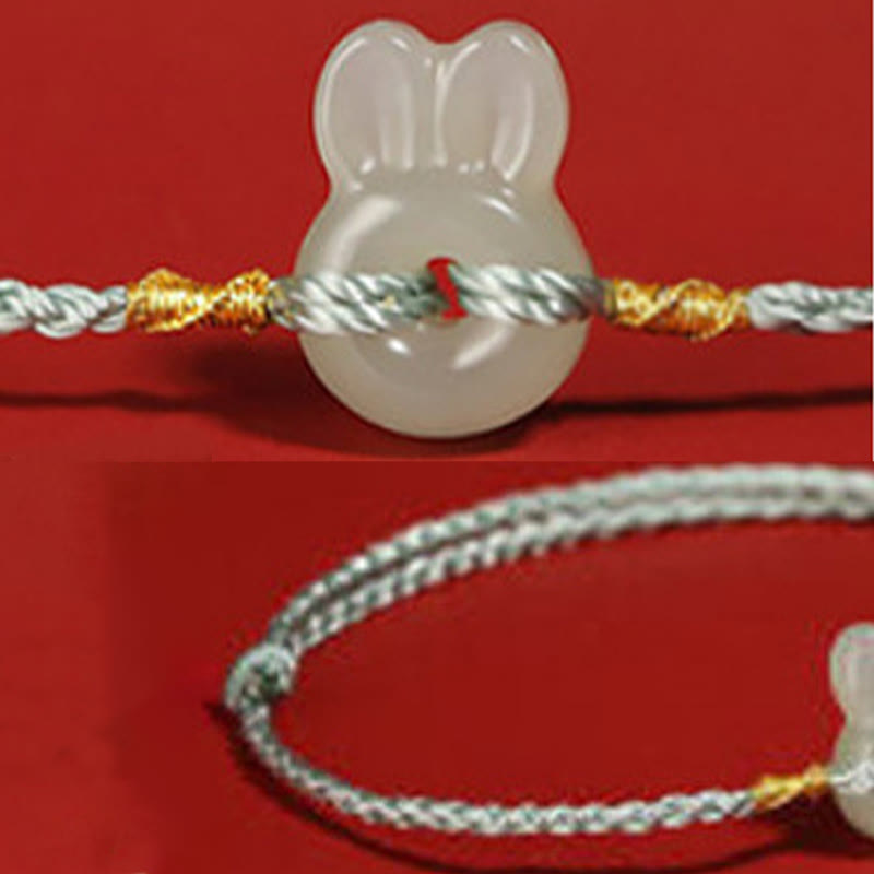 Nimara Ritual Hetian Jade Cute Rabbit String Luck Bracelet