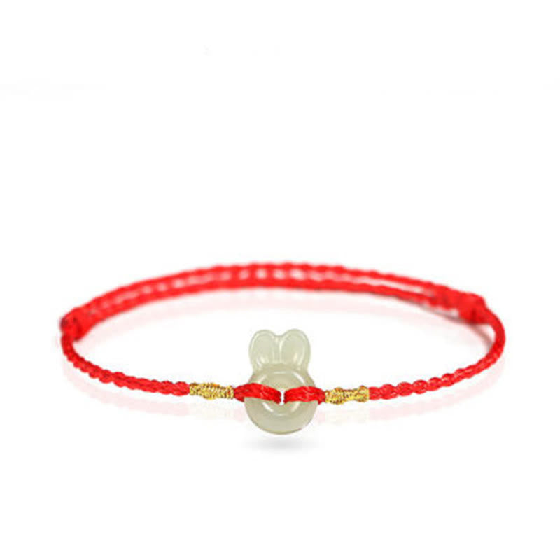 Nimara Ritual Hetian Jade Cute Rabbit String Luck Bracelet