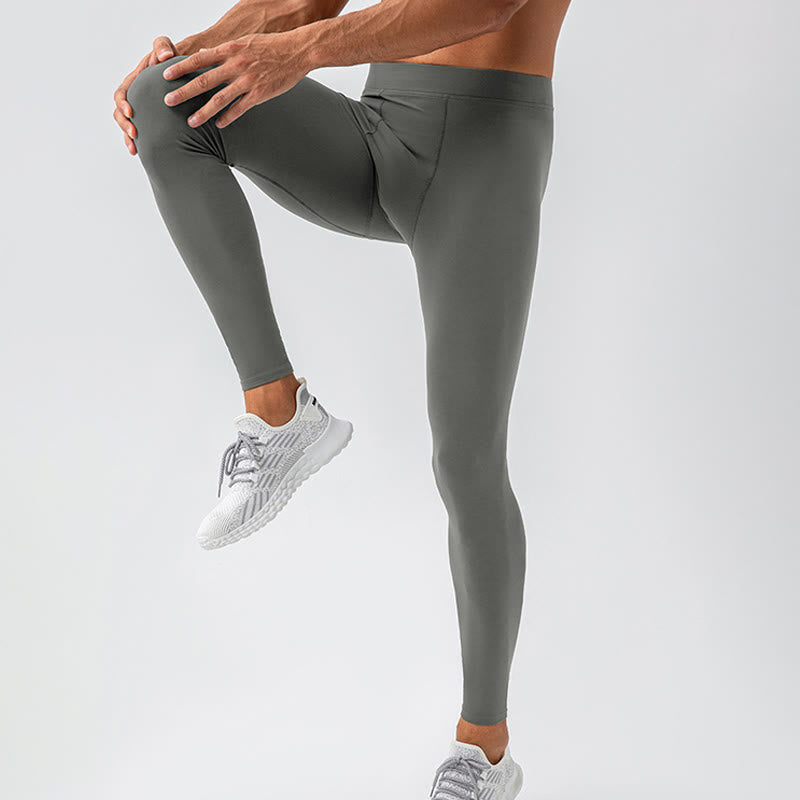 Nimara Ritual Plain High Waist Elastic Breathable Sports Men's Leggings Pants