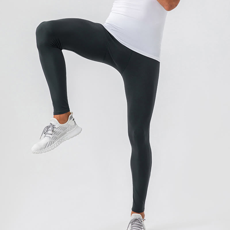 Nimara Ritual Plain High Waist Elastic Breathable Sports Men's Leggings Pants