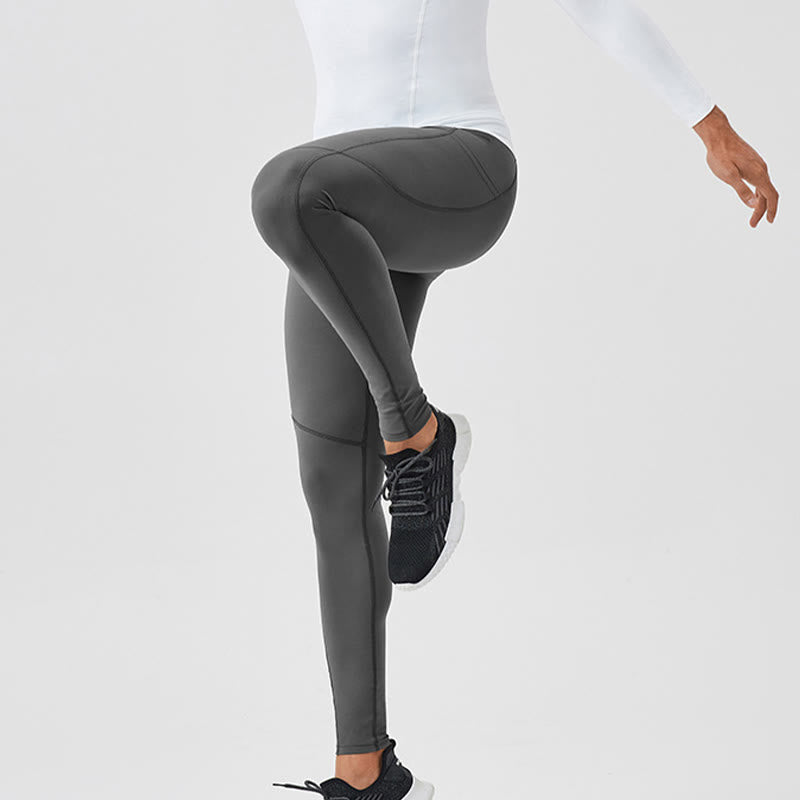 Nimara Ritual Solid Color High Waist Elastic Breathable Sports Men's Leggings Pants With Back Zipper Pocket