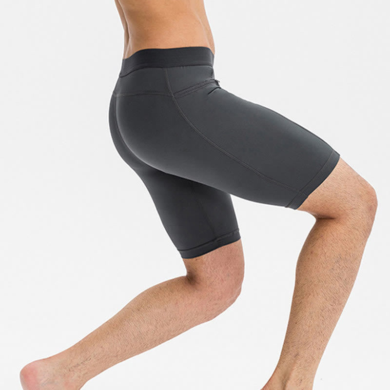 Nimara Ritual Men's Tight Stretch High Elasticity Quick Dry Sports Shorts With Zipper Pockets