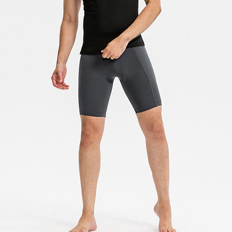 Nimara Ritual Men's Tight Stretch High Elasticity Quick Dry Sports Shorts With Zipper Pockets