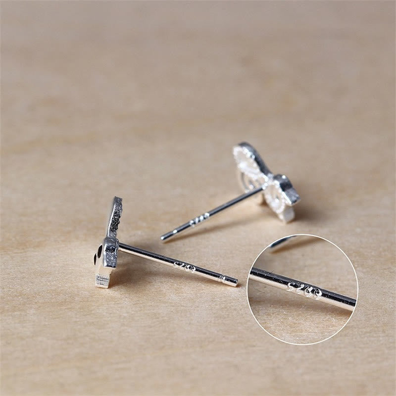 Nimara Ritual 925 Sterling Silver Posts Cute Cat Kitten Blessing Stud Earrings