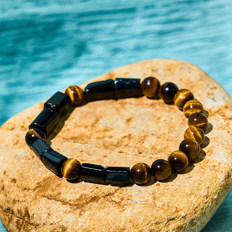 Nimara Ritual Natural Black Tourmaline Tiger Eye Positive Bracelet