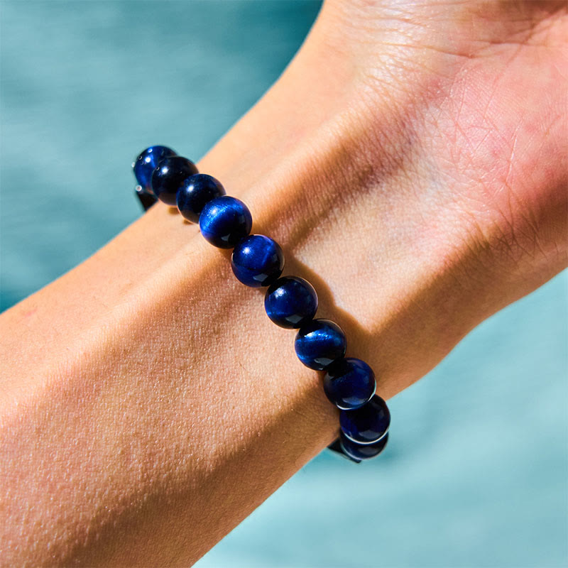 Nimara Ritual Blue Tiger Eye Black Tourmaline Strength Bracelet