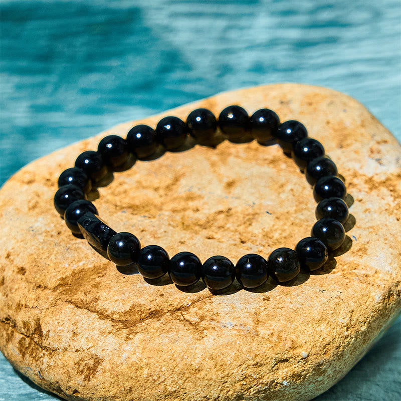 Nimara Ritual Gold Sheen Obsidian Black Tourmaline Wealth Bracelet