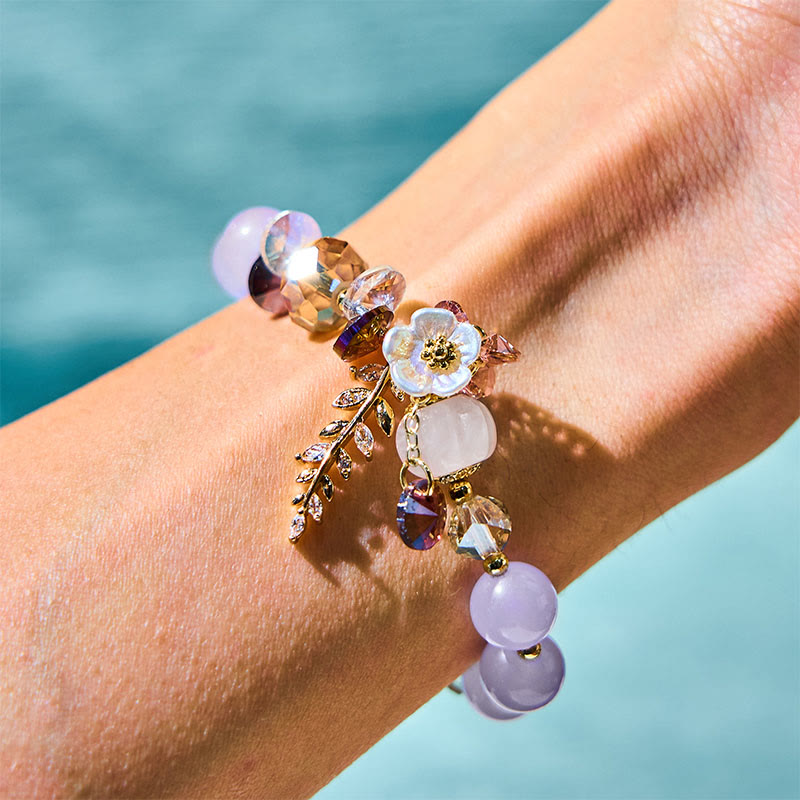 Nimara Ritual Blue Crystal Amethyst Sun Stone Green Aventurine Healing Bracelet