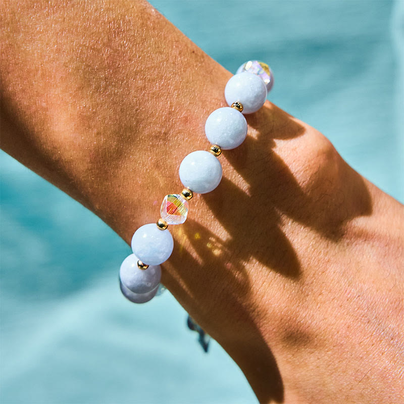 Nimara Ritual Blue Crystal Amethyst Sun Stone Green Aventurine Healing Bracelet
