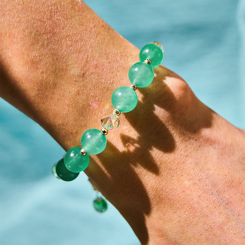 Nimara Ritual Blue Crystal Amethyst Sun Stone Green Aventurine Healing Bracelet