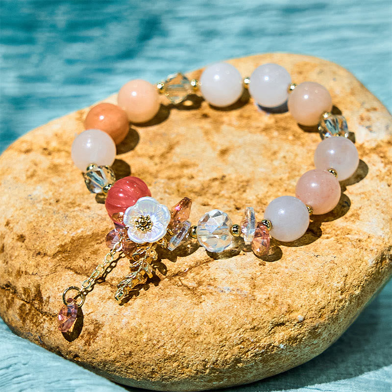 Nimara Ritual Blue Crystal Amethyst Sun Stone Green Aventurine Healing Bracelet