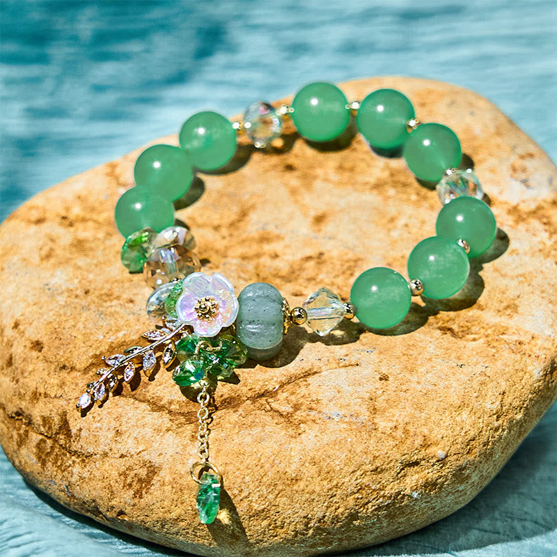Nimara Ritual Blue Crystal Amethyst Sun Stone Green Aventurine Healing Bracelet