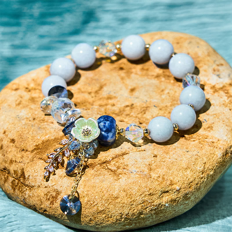 Nimara Ritual Blue Crystal Amethyst Sun Stone Green Aventurine Healing Bracelet