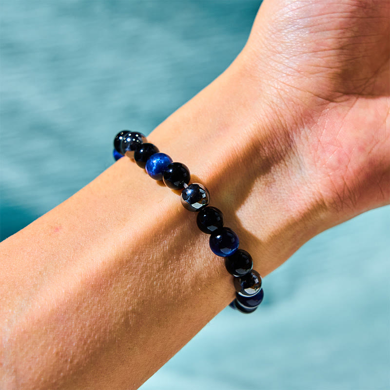 Nimara Ritual Natural Tiger's Eye Obsidian Hematite Positive Powerful Bracelet