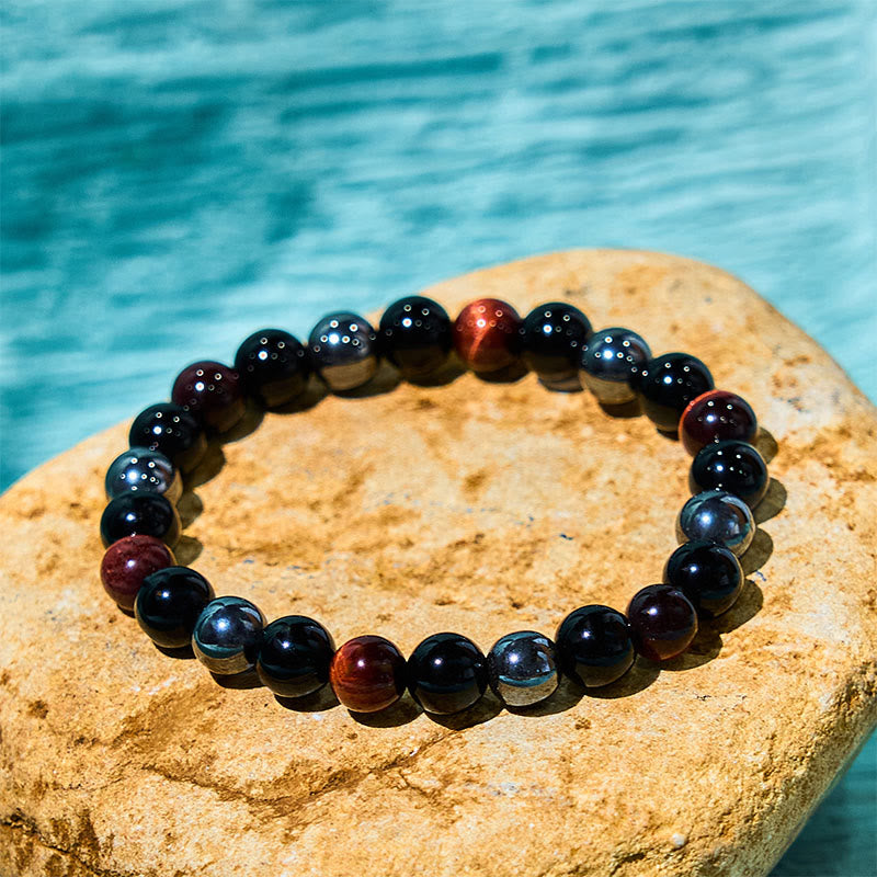 Nimara Ritual Natural Tiger's Eye Obsidian Hematite Positive Powerful Bracelet