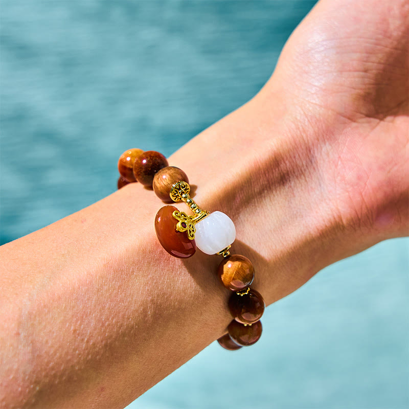 Nimara Ritual Natural Red Tiger Eye Pumpkin Calm Bracelet