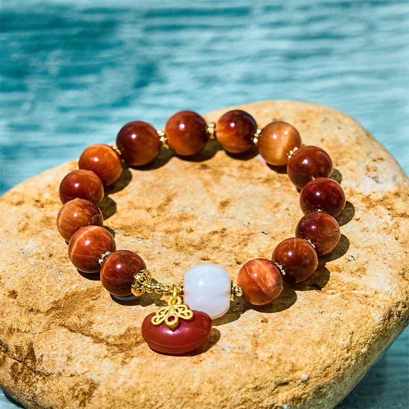 Nimara Ritual Natural Red Tiger Eye Pumpkin Calm Bracelet