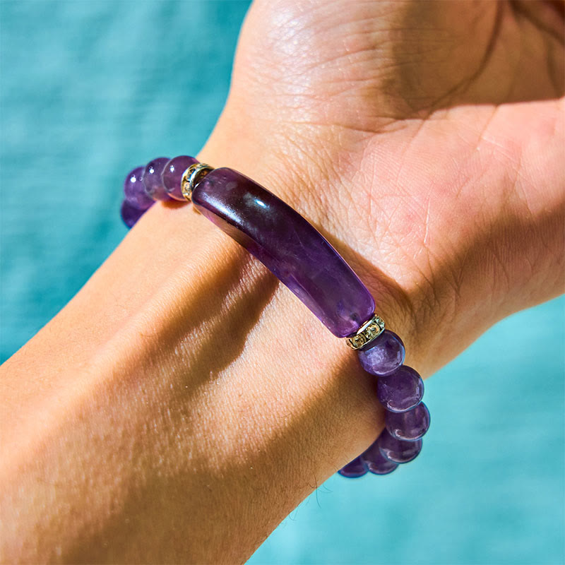 Nimara Ritual Natural Quartz Love Heart Healing Beads Bracelet