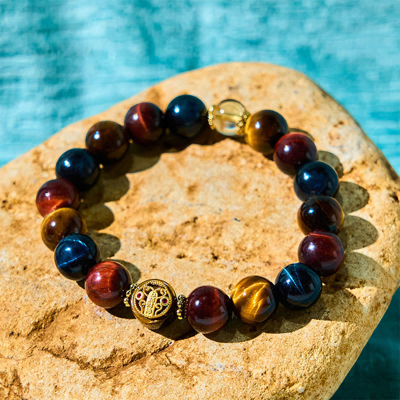 Nimara Ritual Tiger Eye Stone Beads Protection Courage Bracelet