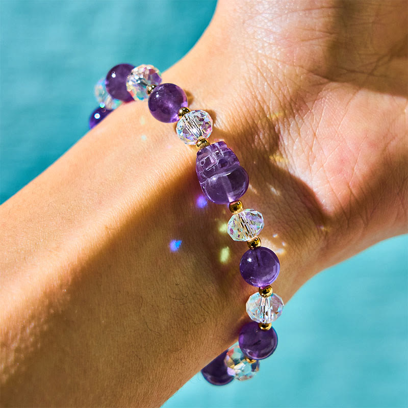 Nimara Ritual Natural Amethyst Pixiu Crystal Balance Bracelet