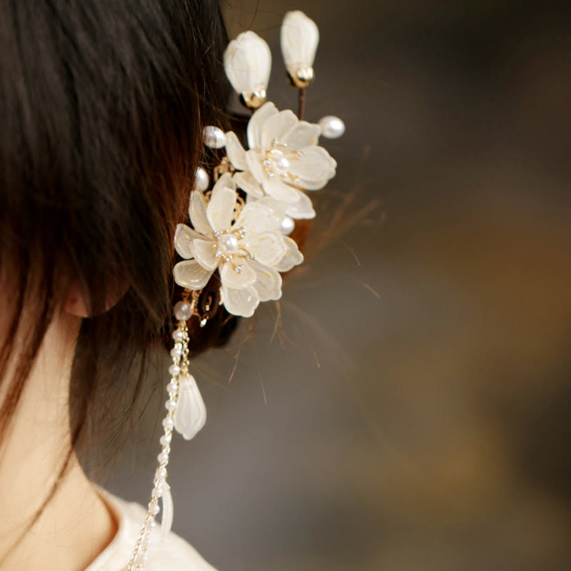 Nimara Ritual Classical Magnolia Tassel Side Hair Clip