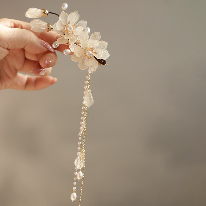 Nimara Ritual Classical Magnolia Tassel Side Hair Clip